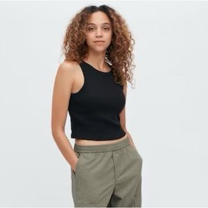 Black Ribbed Bra Tank Top (S, XS available)